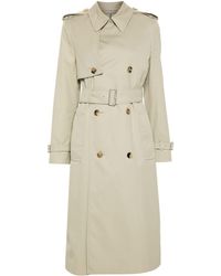 Burberry - Cotton Blend Long Trench Coat - Lyst