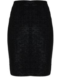 Balmain - Monogram Midi Skirt - Lyst