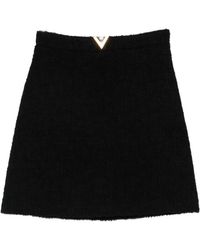 Valentino - Vlogo Signature Wool Skirt - Lyst