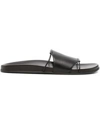 The Row - Vivienne Leather Slide Sandals - Lyst