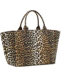 Ganni - Recycled Cotton Xxl Tote Bag - Lyst