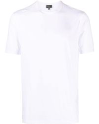 Giorgio Armani - Crew-neck Plain T-shirt - Lyst