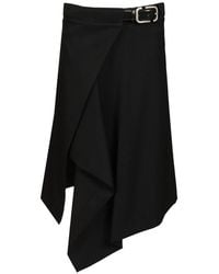The Attico - Wool Midi Skirt - Lyst