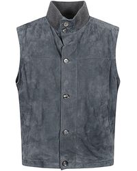 Brioni - Suede Leather Padded Vest - Lyst