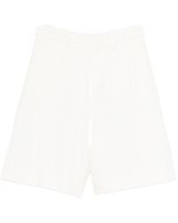 Max Mara - Cotton And Linen Blend Shorts - Lyst