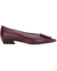 Roger Vivier - Pointy Covered Leather Ballets - Lyst