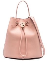 Burberry - Small Leather Drawstring Bucket Bag - Lyst