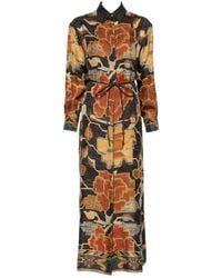 Pierre Louis Mascia - Printed Silk Long Dress - Lyst