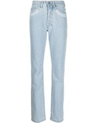 032c - Double Shift Ripped-patch Straight-leg Jeans - Lyst