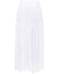 Ermanno Scervino - Broderie-anglaise Cotton Maxi Skirt - Lyst