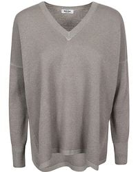 Base London - Wool V-Necked Sweater - Lyst