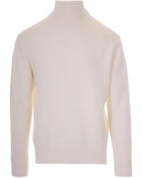 Paolo Pecora - High-Neck Ribbed-Trim Sweater - Lyst