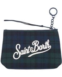 MC2 Saint Barth - Logo Embroidered Zipped Clutch Bag - Lyst