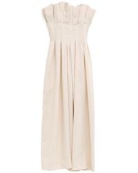 KHAITE - Claude Linen Blend Midi Dress - Lyst