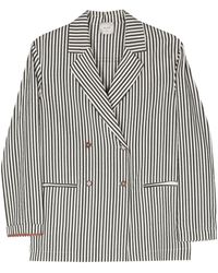 Alysi - Striped Double-breasted Jacket - Lyst