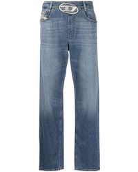 DIESEL Jeans a gamba dritta in cotone denim - Blu