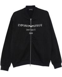 Emporio Armani - Logo Cotton Bomber Jacket - Lyst