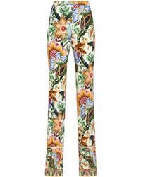 Etro - Floral-print Straight-leg Trousers - Lyst