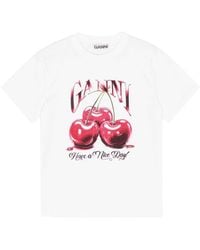 Ganni - Cherry Organic Cotton T-Shirt - Lyst