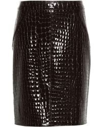 Tom Ford - Crocodile Embossed Leather Skirt - Lyst