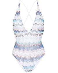 MISSONI BEACHWEAR - Deep Neckline Swimsuit - Lyst