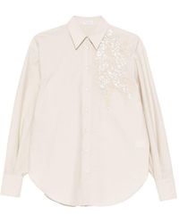 Brunello Cucinelli - Embroidered Cotton Shirt - Lyst