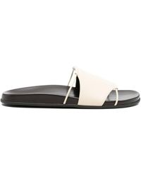 The Row - Vivienne Leather Slide Sandals - Lyst