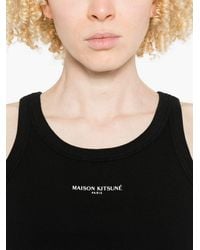 Maison Kitsuné - Logo Cotton Tank Top - Lyst