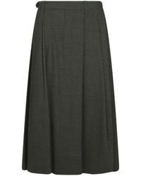 Brunello Cucinelli - Wool Blend Midi Skirt - Lyst