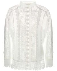 Zimmermann - Aster Lace-Panelled Shirt - Lyst