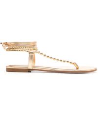 Gianvito Rossi - Soleil Leather Thong Sandals - Lyst