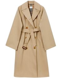 Depression learn Cruelty Burberry Drawstring-hem Jersey Trench Coat in Natural | Lyst Canada