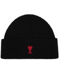 Ami Paris - De Coeur Wool Beanie - Lyst
