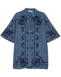 Zimmermann - Aster Denim Mini Dress - Lyst