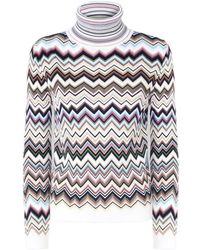 Missoni - Zig Zag Motif Turtle-Neck Sweater - Lyst