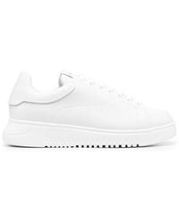 Emporio Armani - Tumbled Leather Sneakers - Lyst