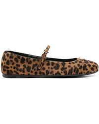 Prada - Leopard-Print Ballerina Shoes - Lyst