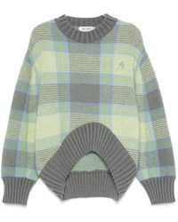 The Attico - Checked Wool Crewneck Sweater - Lyst