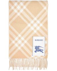Burberry - Check Cashmere Scarf - Lyst
