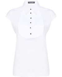 Dolce & Gabbana - Sleeveless Cotton Shirt Top - Lyst