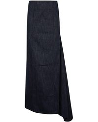 Brunello Cucinelli - Denim Long Skirt - Lyst