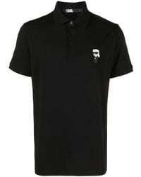 Karl Lagerfeld - Ikonik Karl-patch Cotton Polo Shirt - Lyst