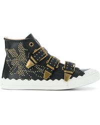 chloe leather sneakers