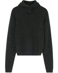 Lemaire - Wool Hooded Sweatshirt - Lyst