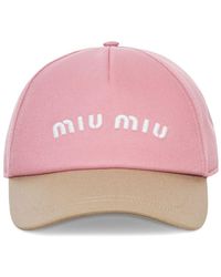 Miu Miu - Logo Cotton Baseball Cap - Lyst