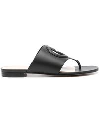 Gucci - Cut Leather Flat Thong Sandals - Lyst