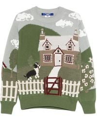 Junya Watanabe - Printed Cotton Crewneck Sweater - Lyst