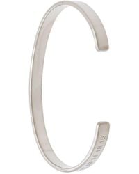 Maison Margiela Engraved Thin Cuff Bracelet - Metallic