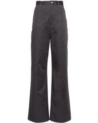 Loewe - High-waisted Cotton Trousers - Lyst
