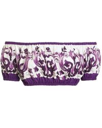 Dolce & Gabbana - Printed Crop Top - Lyst
